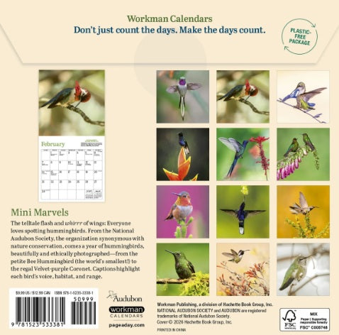 Audubon Mini Calendar Hummingbirds 2027
