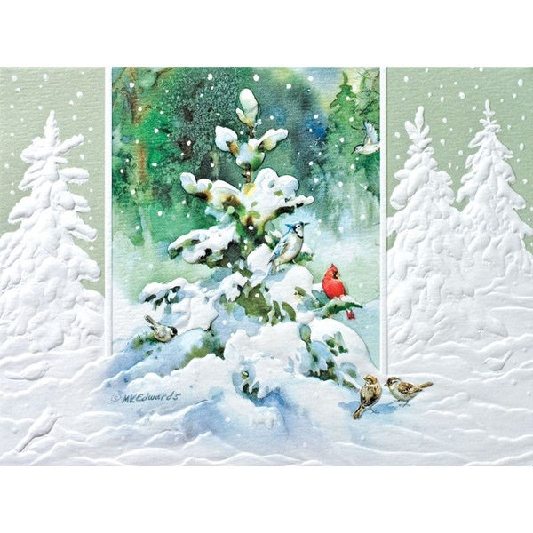 Pumpernickel Press Christmas Cards Forest Snow Backyard Bird Centre