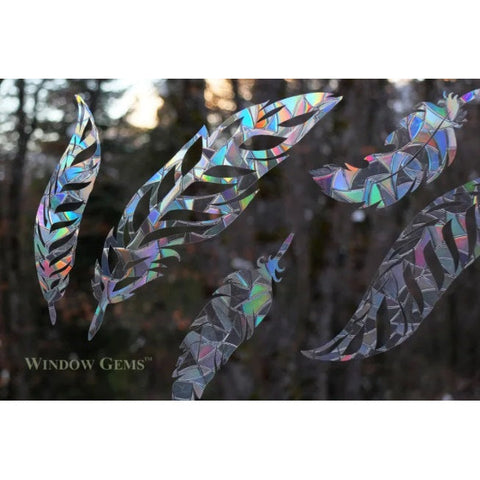 Image of Feather Window Gems Decals-Set of 9 Decals