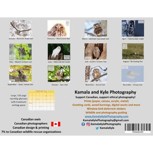 Owls of Canada Calendar 2024 by Kamala and Kyle Photography