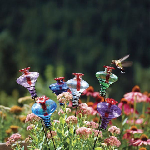 Image of Parasol Mini Blossom Stake Hummingbird Feeder