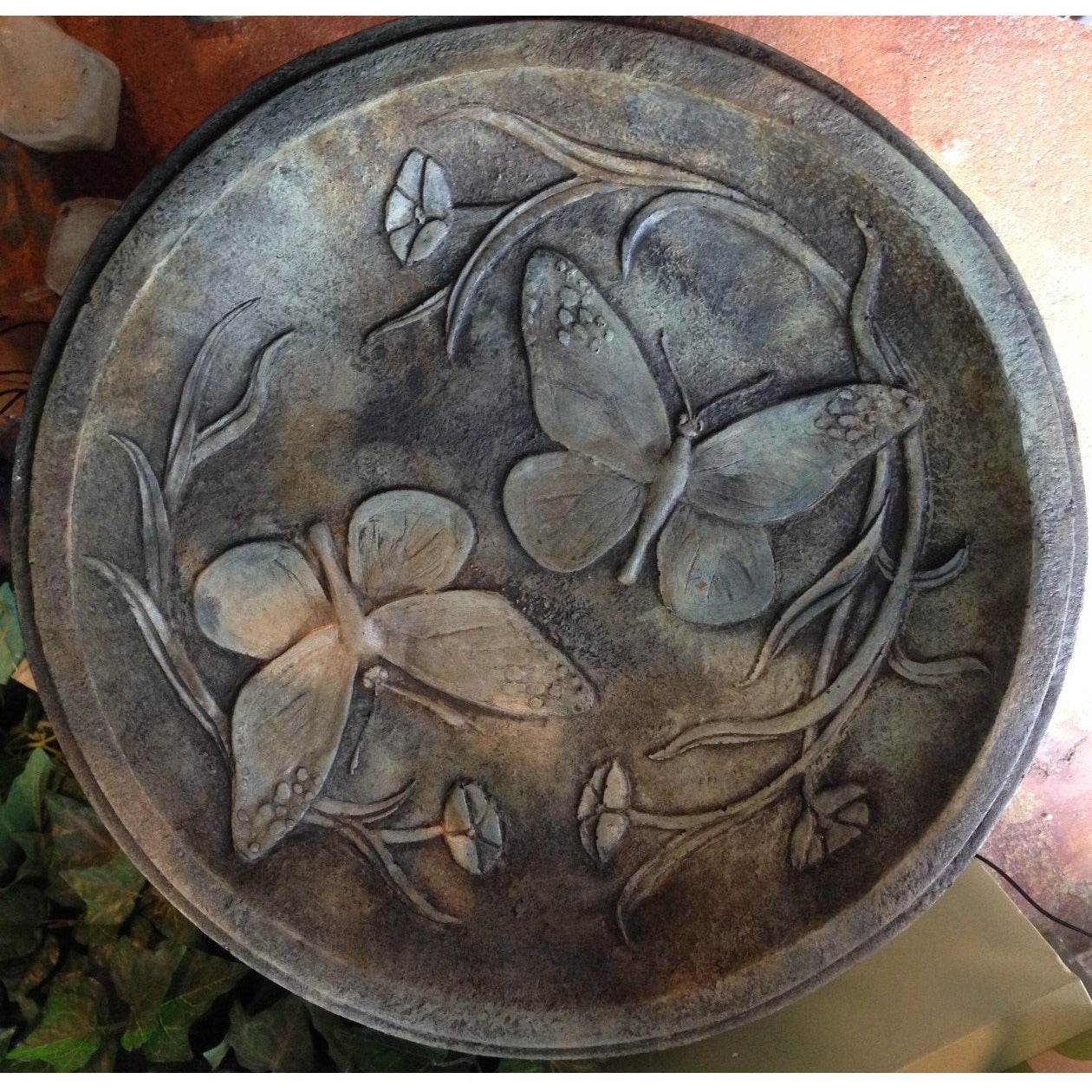 Butterfly Bird Bath from Cast Art Studios