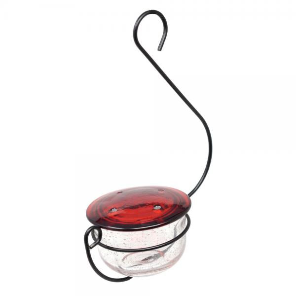 Backyard Essentials Glass and Metal Hummingbird Feeder