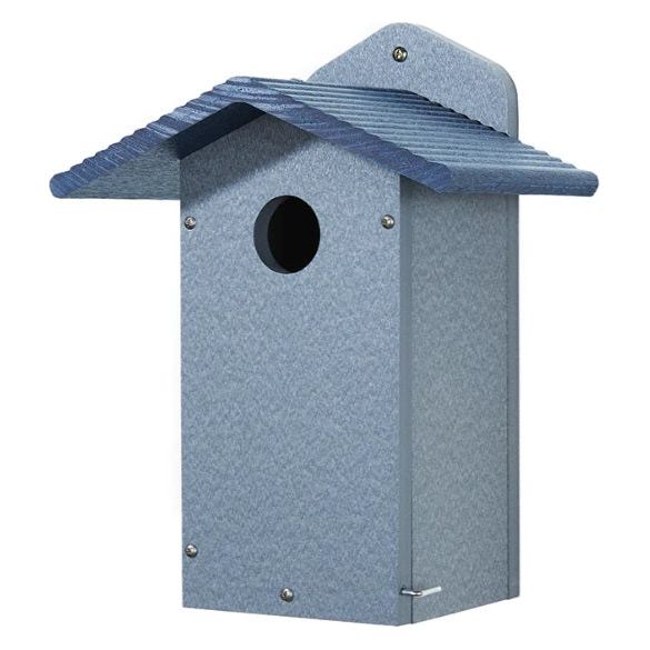 Bluebird House in Gray and Blue Recycled Plastic