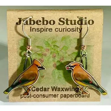 Jabebo Cedar Waxwing Earrings