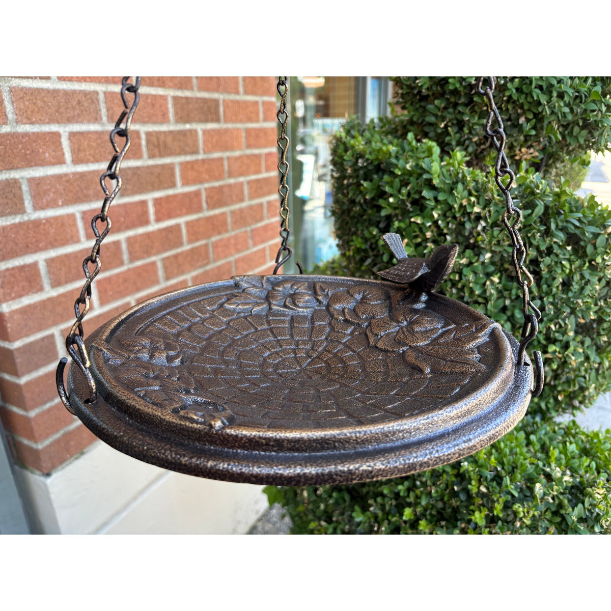 Innova Antique Brass Finish Hanging Bird Bath