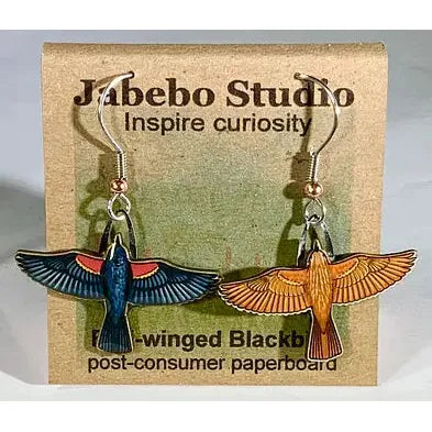 Jabebo Red-winged Blackbird Earrings