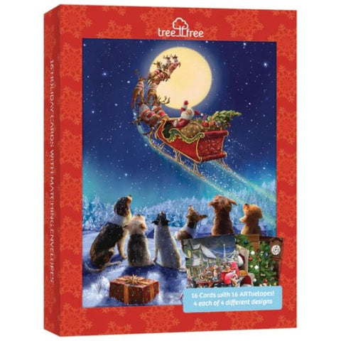 Image of Tree Free Christmas Cards - Santa Friends