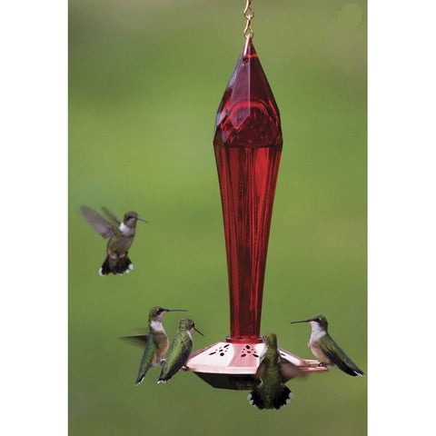 Image of Schrodt Design Faceted Glass Hummingbird Feeder