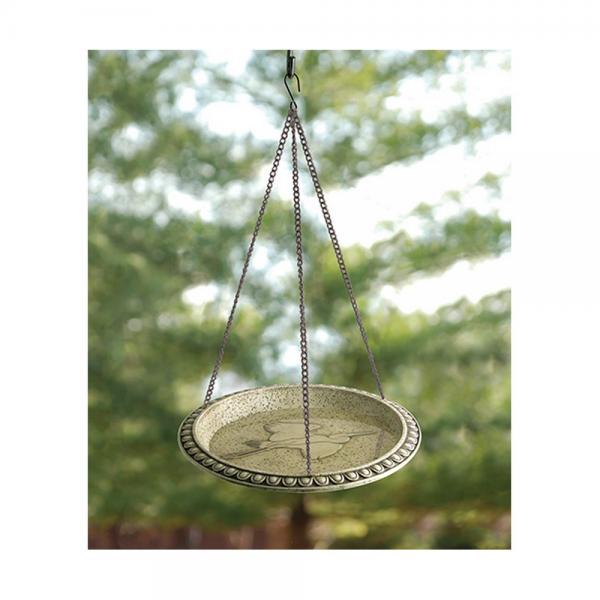 Audubon 12" Egret Embossed Hanging Bird Bath