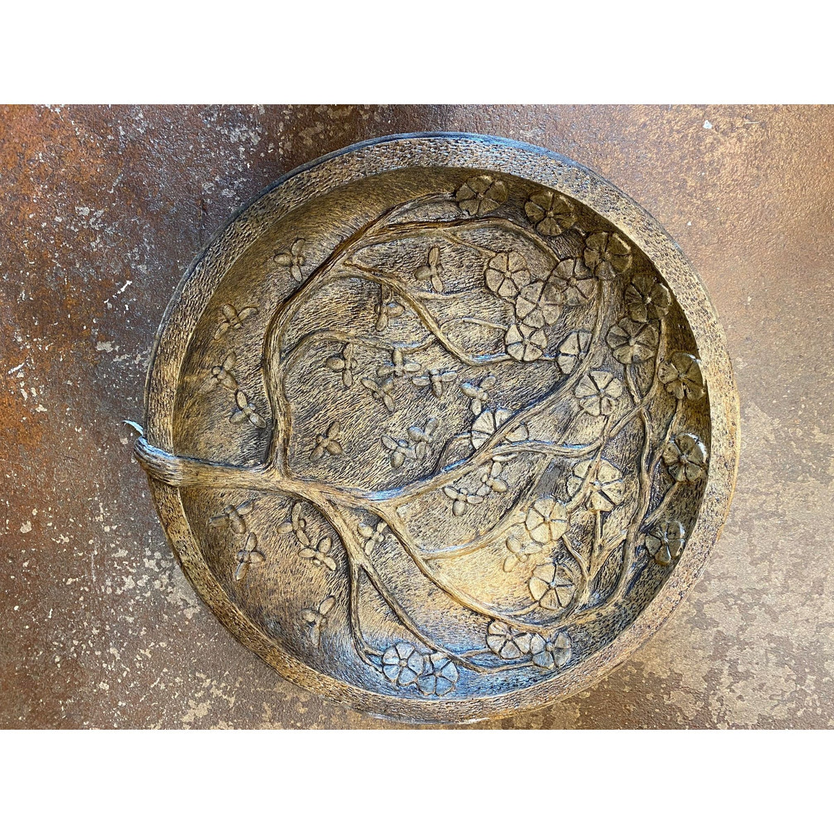 Cherry Blossom Bird Bath Tall from Cast Art Studios