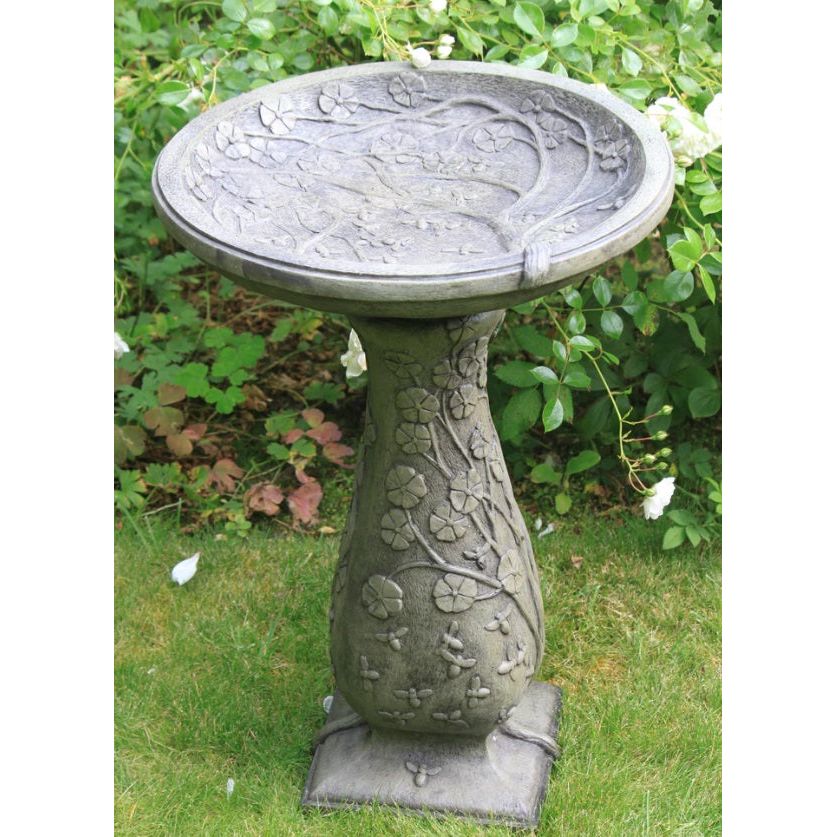 Cherry Blossom Bird Bath Tall from Cast Art Studios