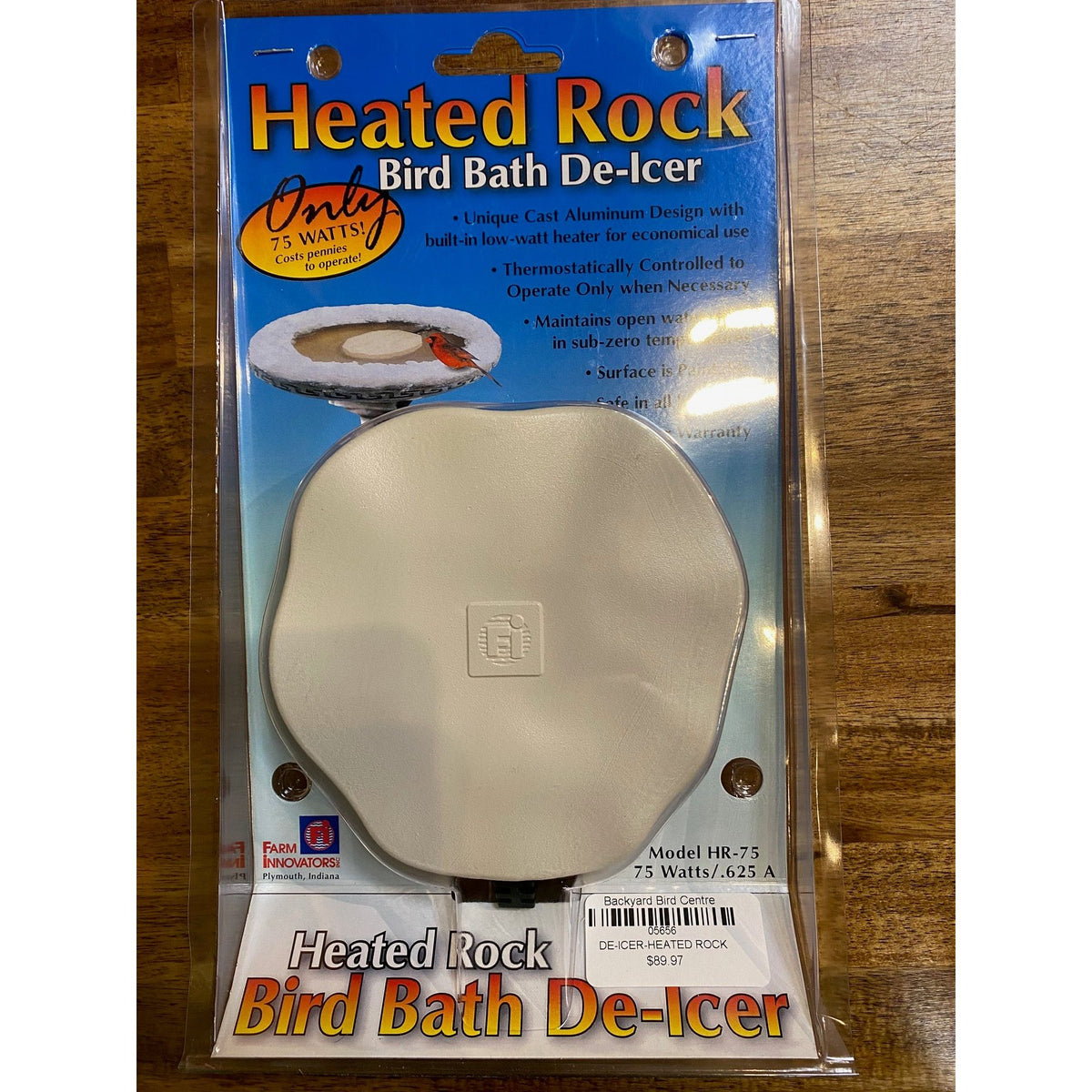 Farm Innovators 75 Watt Heated Rock Bird Bath Deicer