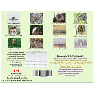 Owls of Canada Calendar 2025 by Kamala and Kyle Photography