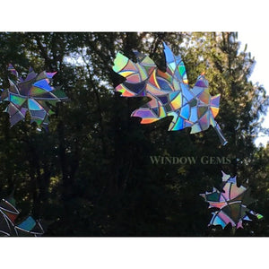 Mixed Leaves Window Gems Decals-Set of 9 Decals