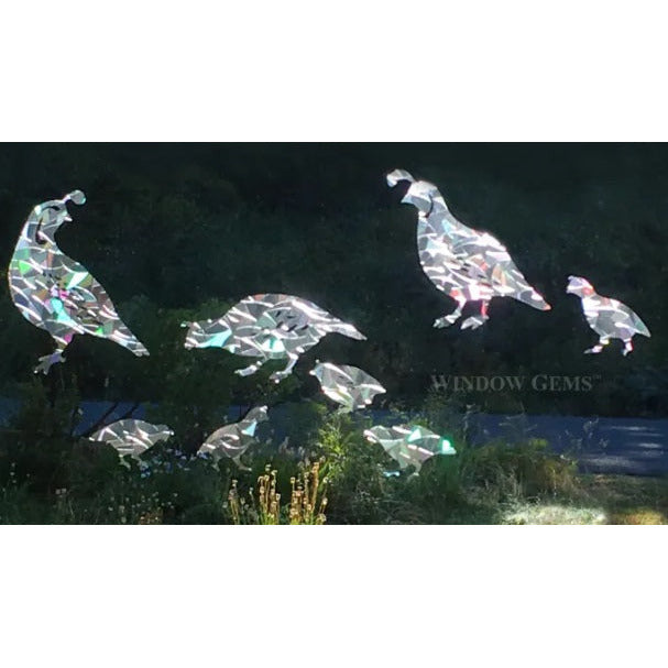 Quail Window Gems Decals-Set of 8 Decals