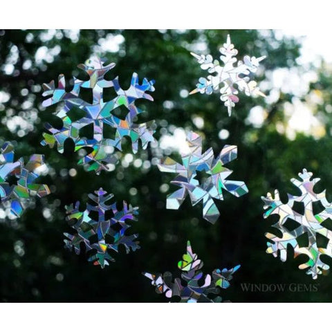 Image of Snowflakes Ornaments Window Gems Decals-Set of 9 Decals