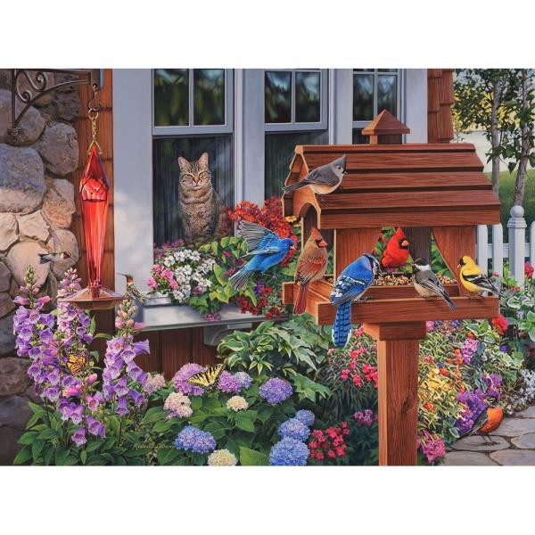 Window Cat Birdwatcher 1,000 Piece Puzzle