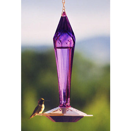 Schrodt Design Faceted Glass Hummingbird Feeder