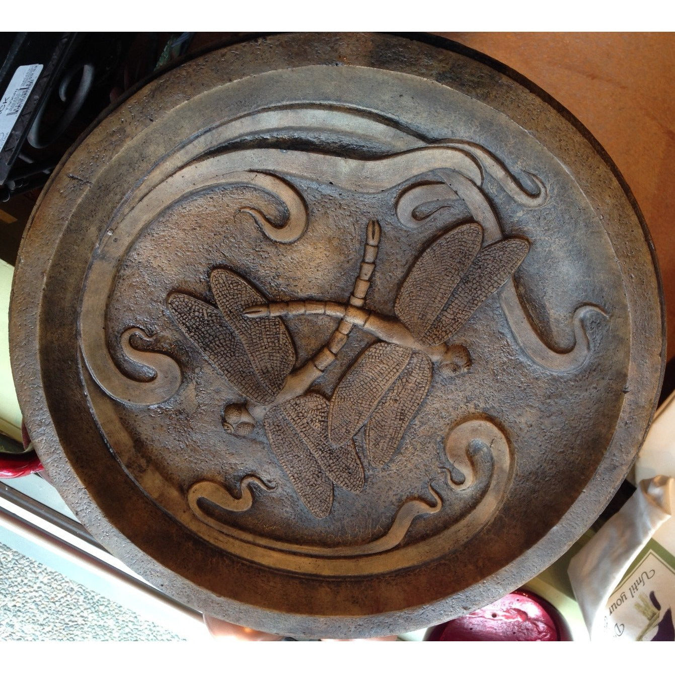 Dragonfly Bird Bath from Cast Art Studios