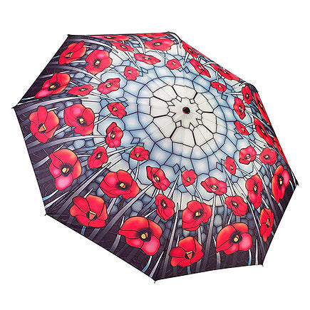 Umbrella Stained Glass Poppies by Galleria