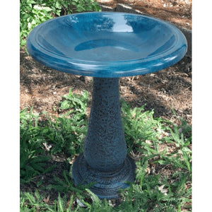 TDI Azure Blue Clay Fibre Bird Bath