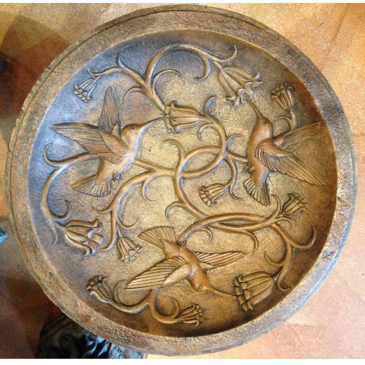 Hummingbird Bird Bath from Cast Art Studios
