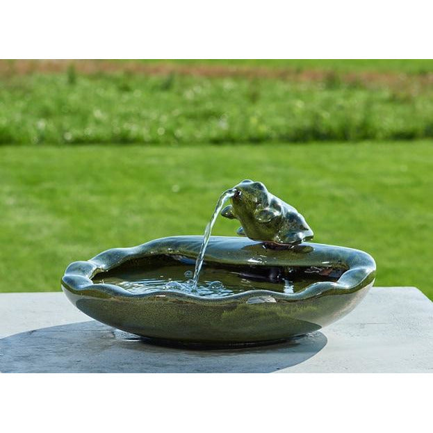 Ceramic Solar Frog Fountain